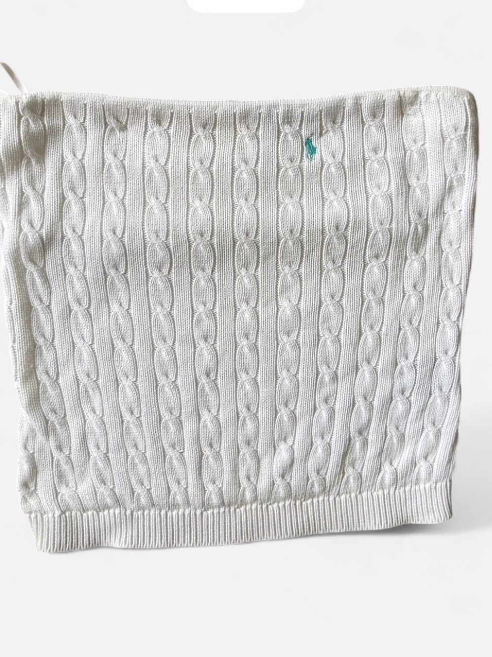 Vintage Ralph Lauren White Cable Knit Tube Top